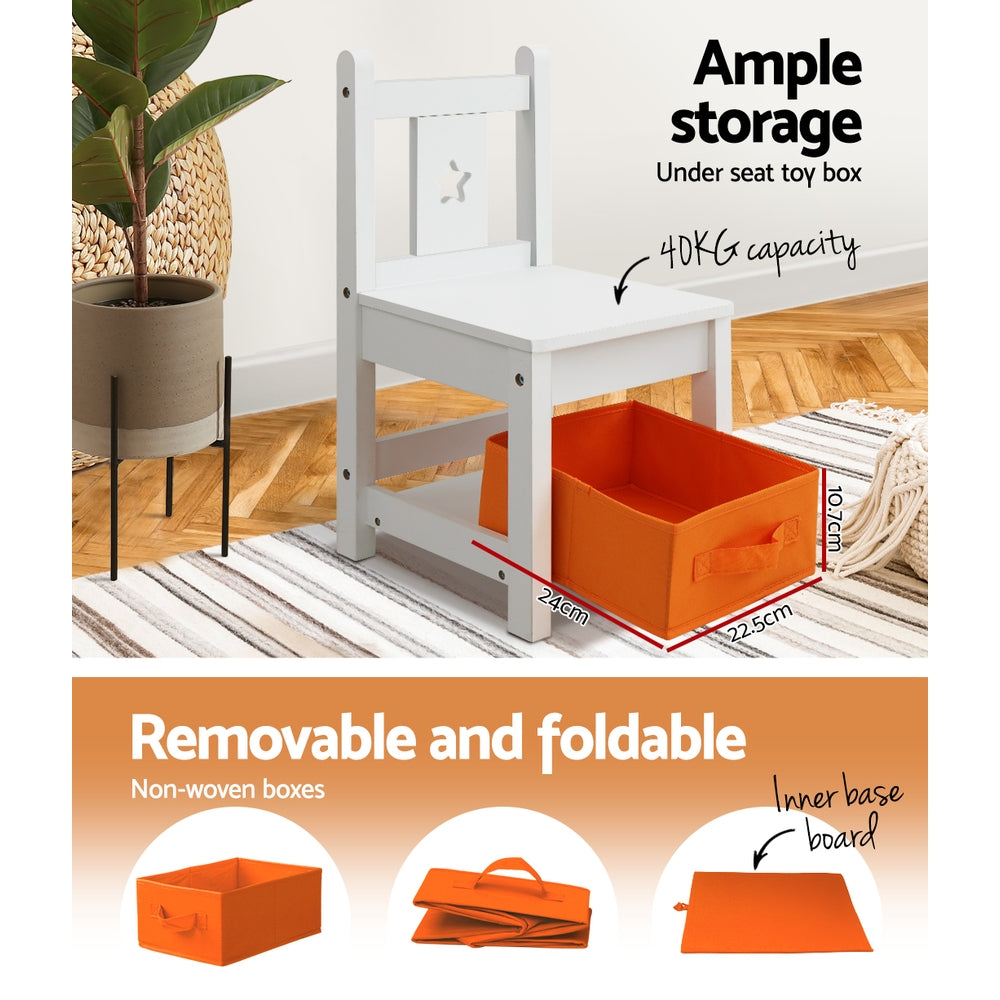 KEEZI KIDS TABLE & CHAIRS SET WITH STORAGE