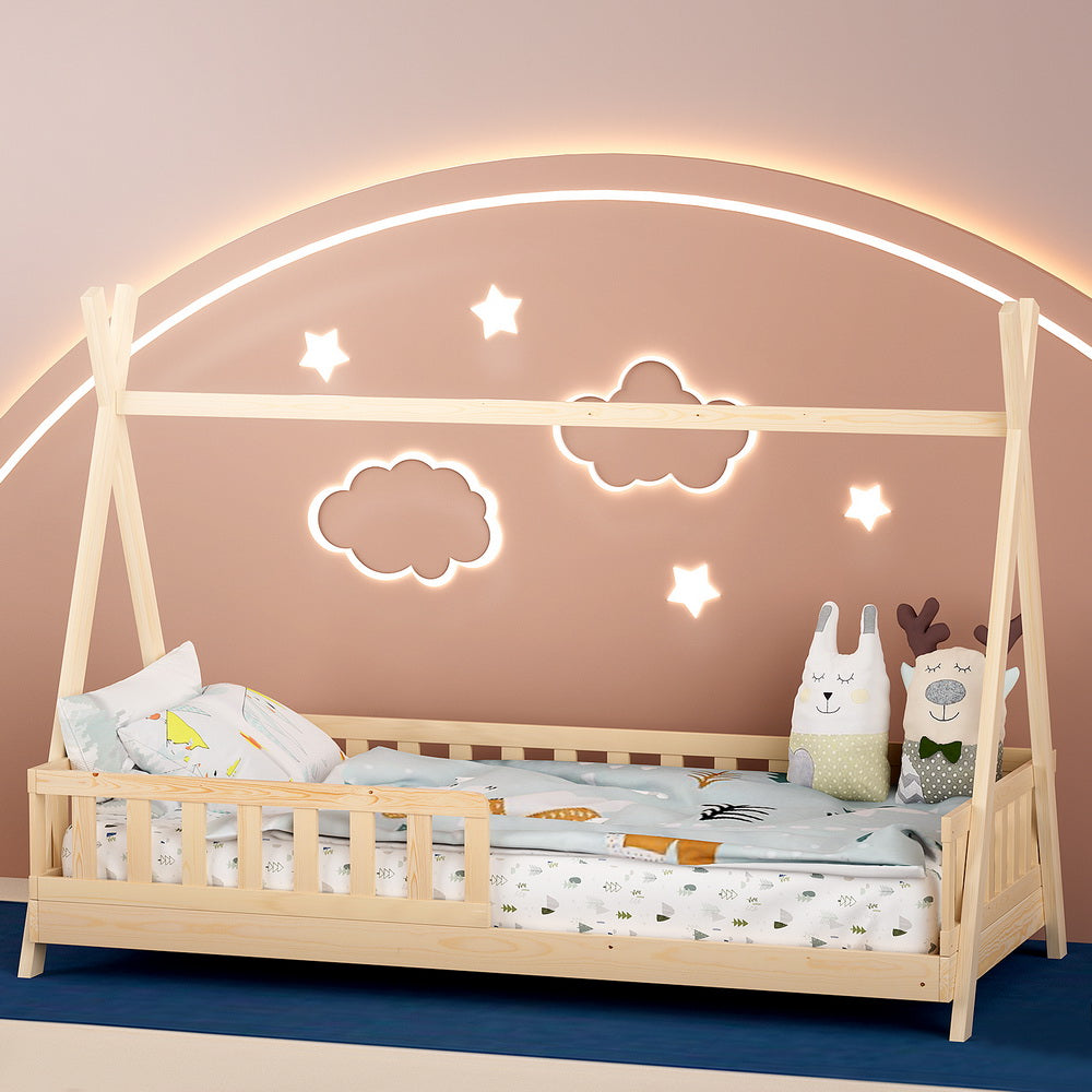 JESSE OAK WOODEN HOUSE BED