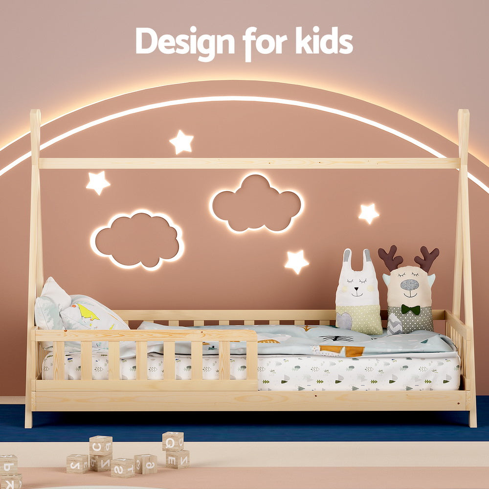 JESSE OAK WOODEN HOUSE BED