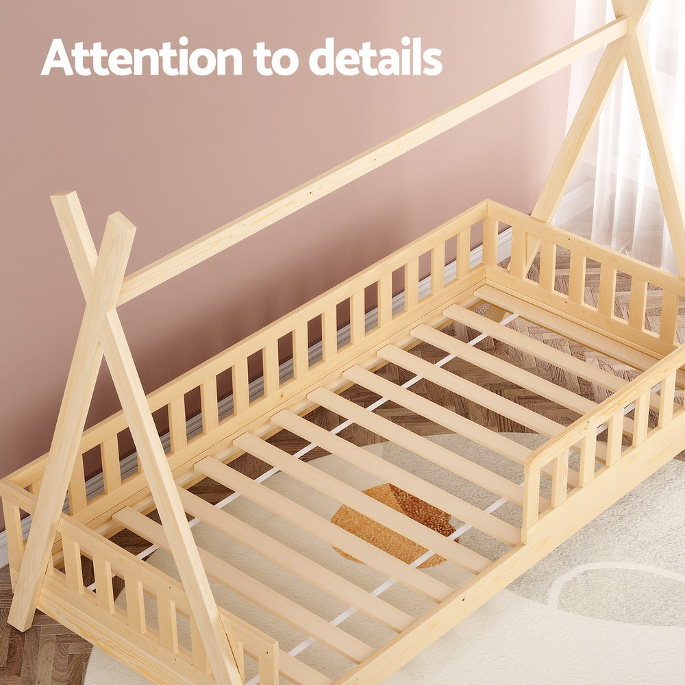 JESSE OAK WOODEN HOUSE BED