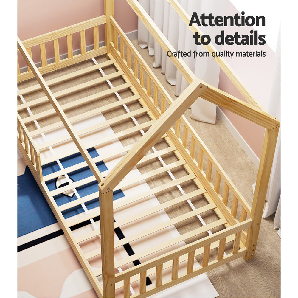 ROMI OAK COSY HOUSE BED FRAME