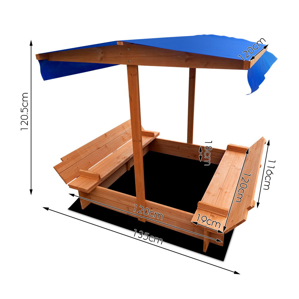 KEEZI KIDS SANDPIT WITH CANOPY